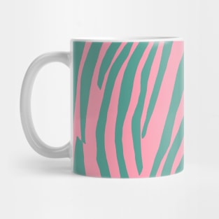 Pink and Green Zebra Stripes Mug